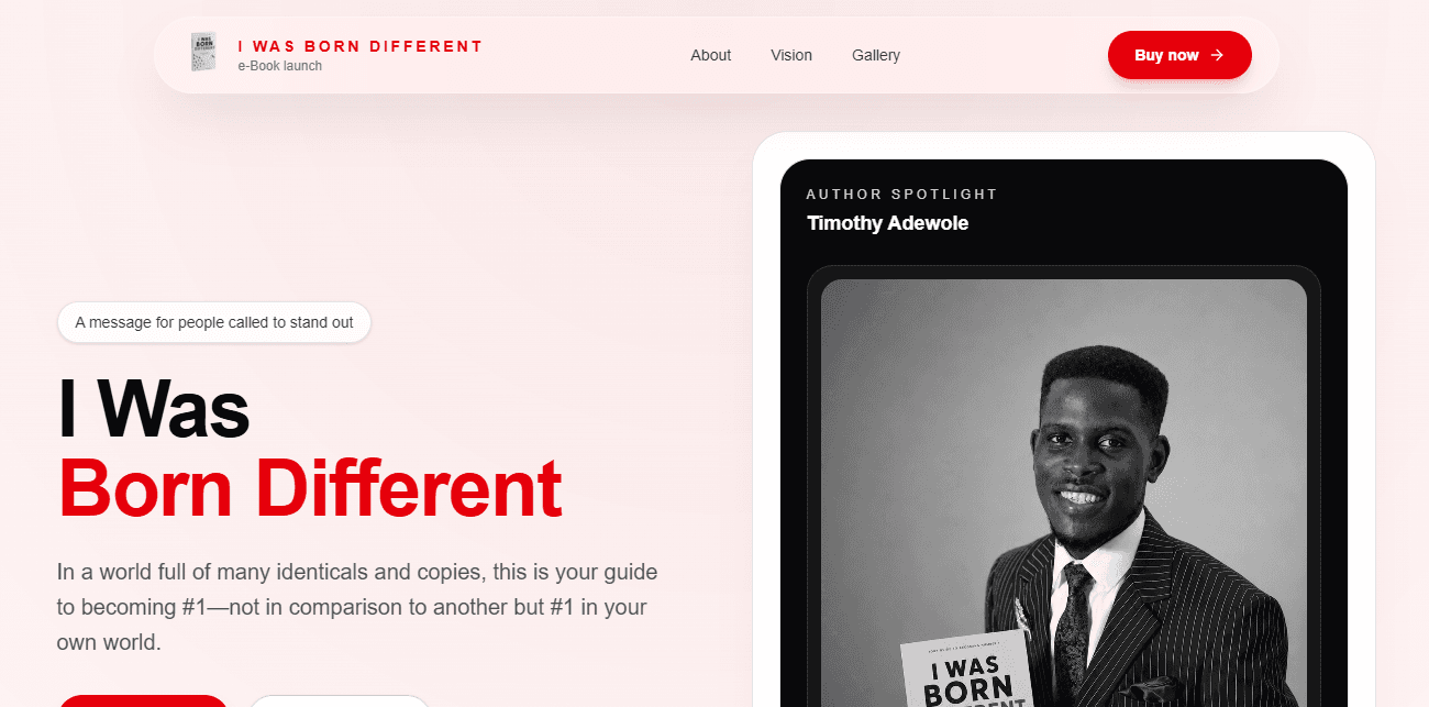 I Was Born Different interface